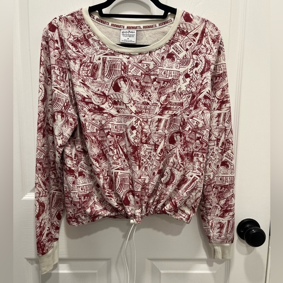 Harry Potter Hogwarts Maurader’s Map Cropped Toggle Sweatshirt Size M - Picture 6 of 9